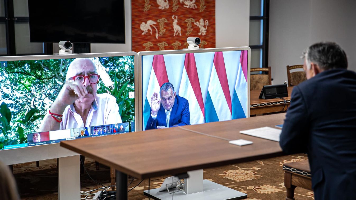 Újabb videókonferencián egyeztetett Orbán Viktor