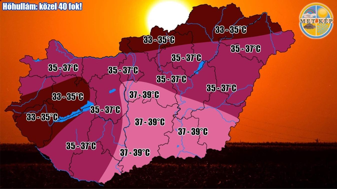 Veszélyes hőhullám érkezik: másodfokú figyelmeztetést adott ki a meteorológia