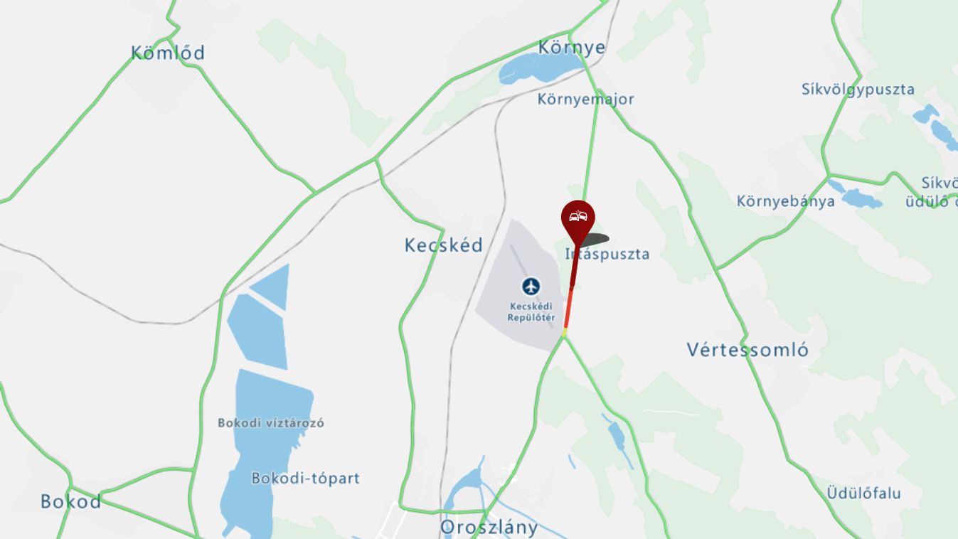 Két autó ütközött Környe és Oroszlány között, egy gyereket is kórházba szállítottak