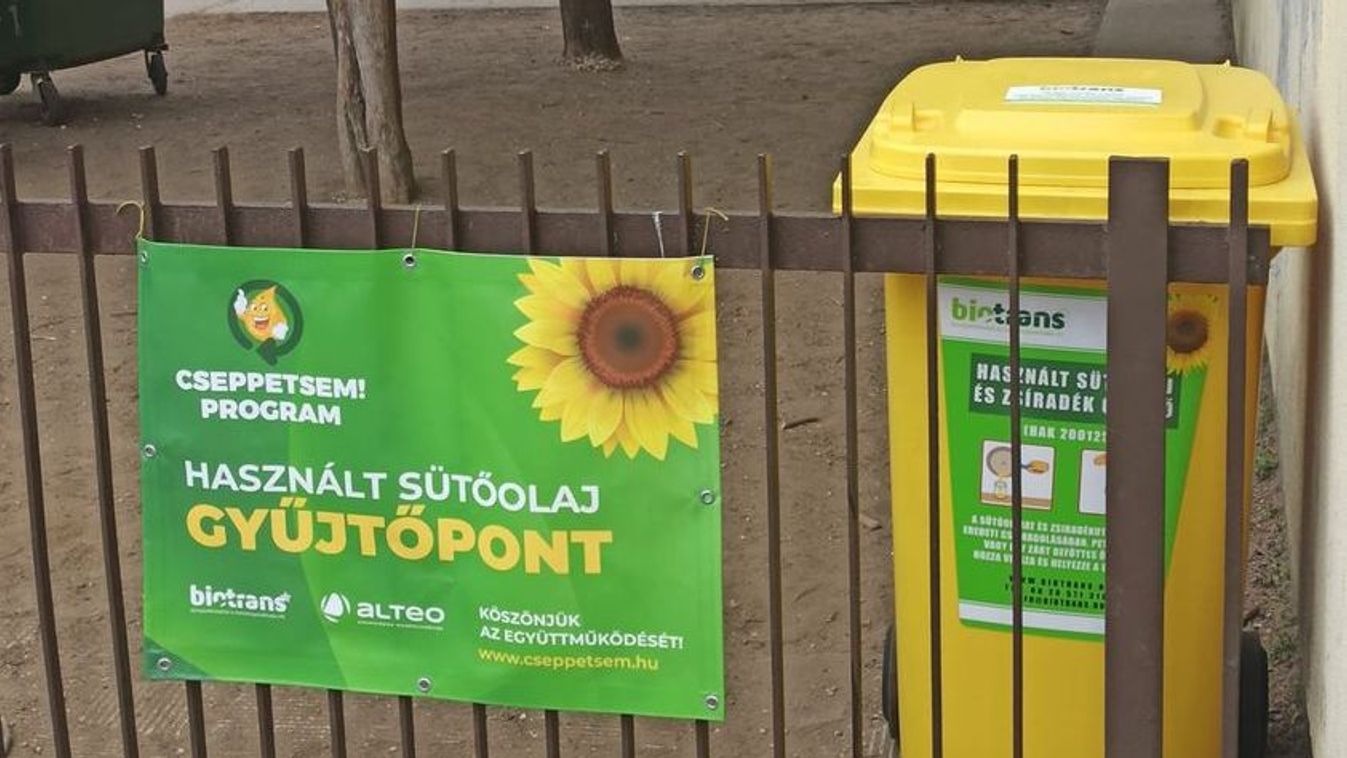 A dózsakerti ökoiskolában is leadhatjuk a használt sütőolajat Tatabányán