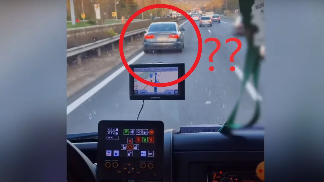 Videón az M1-es legpofátlanabb audisa: kíséretnek használja a szirénázó mentőautót Tatánál