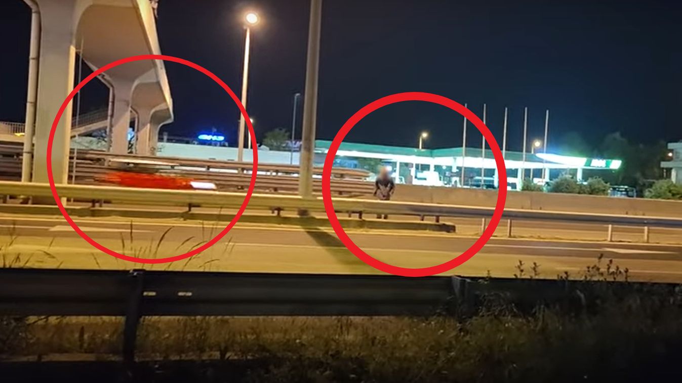 Hajmeresztő videó: egy részeg férfi komótosan átsétál az M1-esen