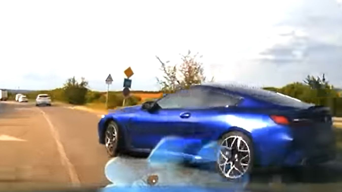 Előzve menőzés az M1-esen: driftelve nyomta le a többieket a csodakék BMW sofőrje