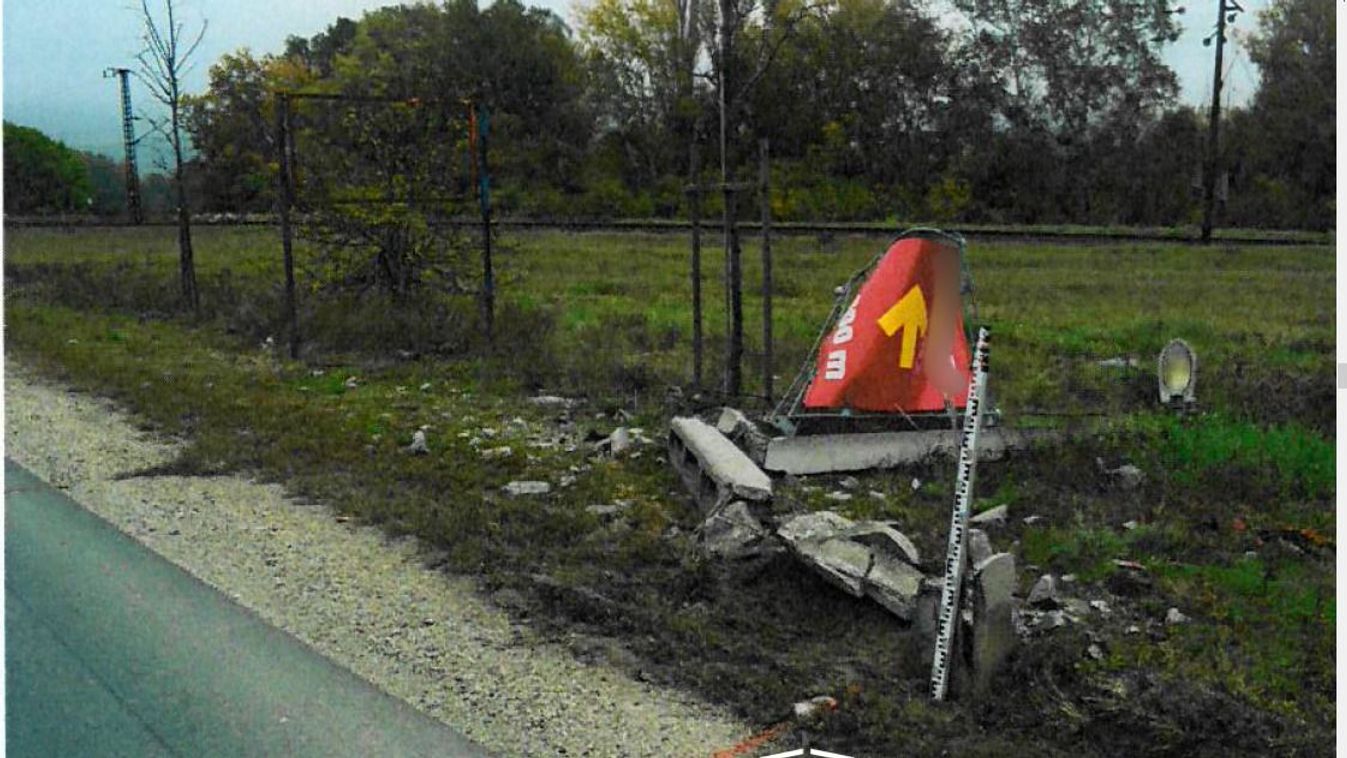 Betonoszlop állította meg az ittas kamionost Tatabányán (fotók)