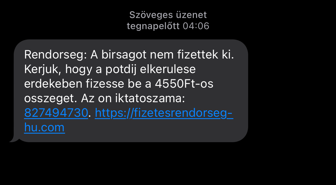 A rendőrség arra figyelmezteti a lakosságot, hogy SMS-ben nem kommunikál az ügyfeleivel