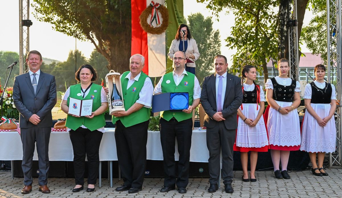 Sárisáp polgármestere büszkén adta át a kitüntetéseket.