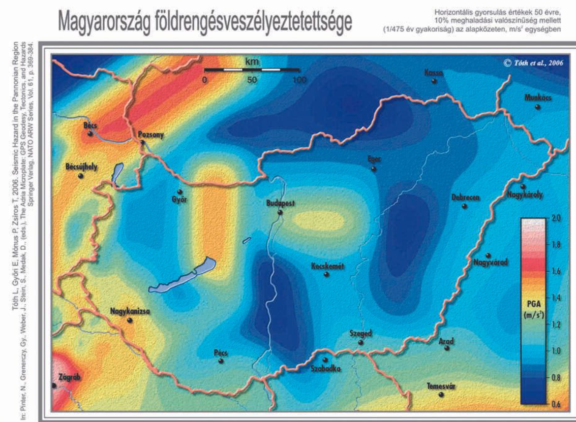 A földrengésveszély mértéke vármegyénkben magas