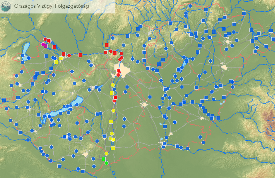 Az árvíz levonulását friss adatokon alapuló térkép illusztrálja