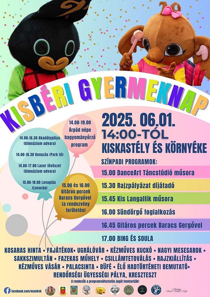 Izgalmas programokkal készülnek a legkisebbek számára Kisbéren. Gyereknap alkalmából elképesztően változatos rendezvényt szervez a város.