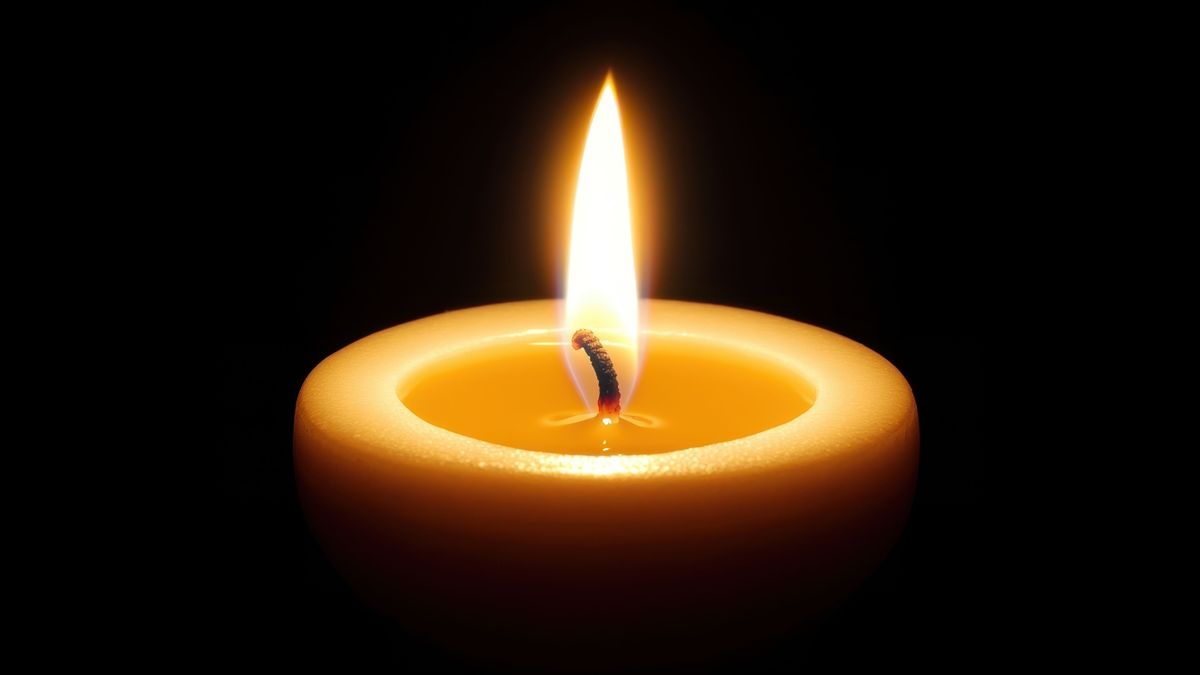A,Single,,Lit,Candle,Sits,In,The,Center,Of,A gyász gyászhír