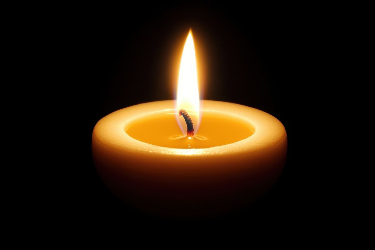 A,Single,,Lit,Candle,Sits,In,The,Center,Of,A gyász gyászhír