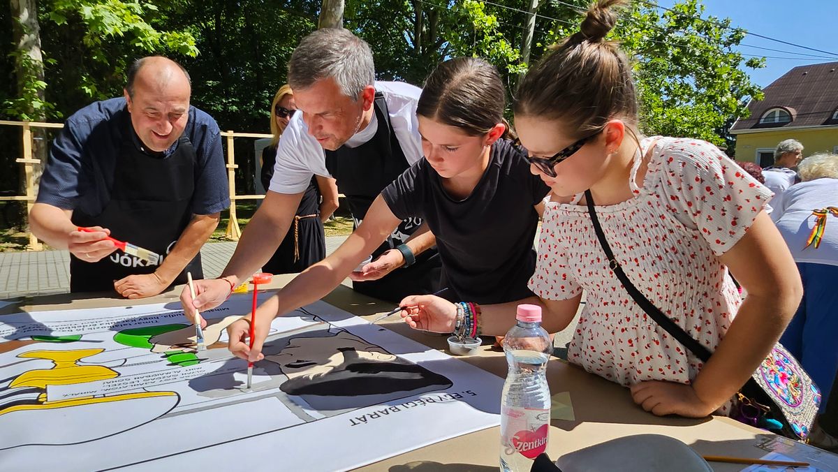 Rekord született Komáromban. A közös festésben dr. Molnár Attila és Keszegh Béla polgármesterek is részt vettek