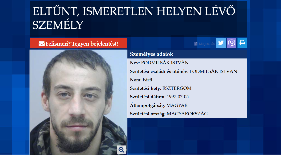 Az eltűnt férfi arcképe