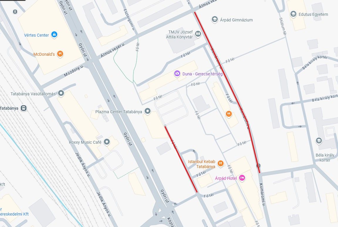 Tatabánya belvárosában komoly közlekedési káosz várható a hétvégén. A PLACC fesztivál miatt ugyanis lezárják a város legforgalmasabb útjait.
