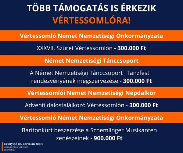 Óriási támogatásban részesülnek ezek a vértessomlói szervezetek